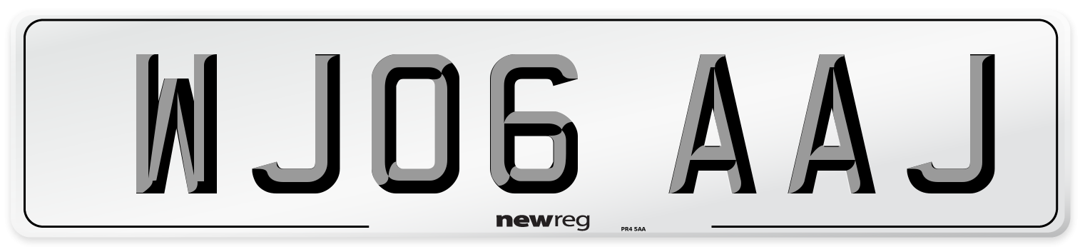 WJ06 AAJ Number Plate from New Reg